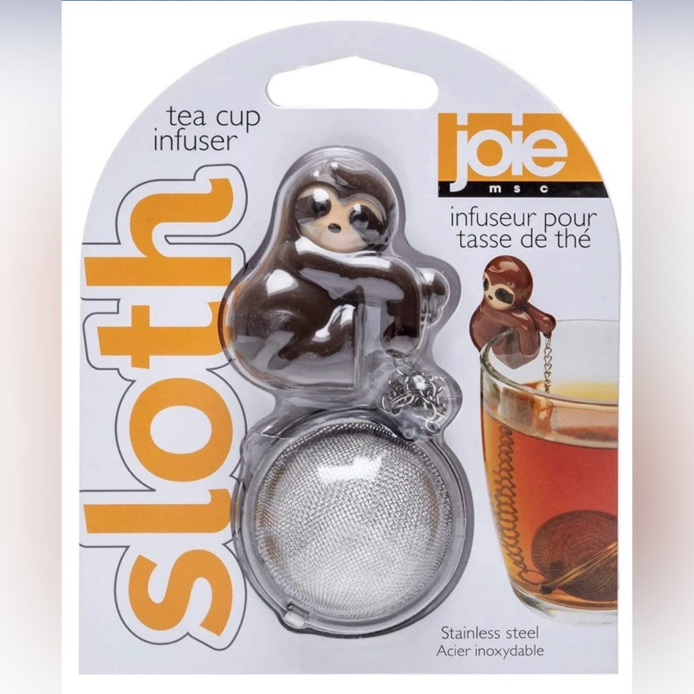 FREE Joie Gray Sloth Tea Cup Infuser with Stainless Steel Mesh